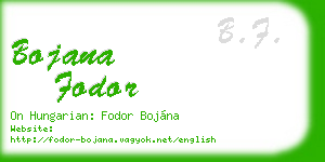 bojana fodor business card