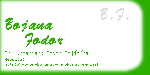 bojana fodor business card